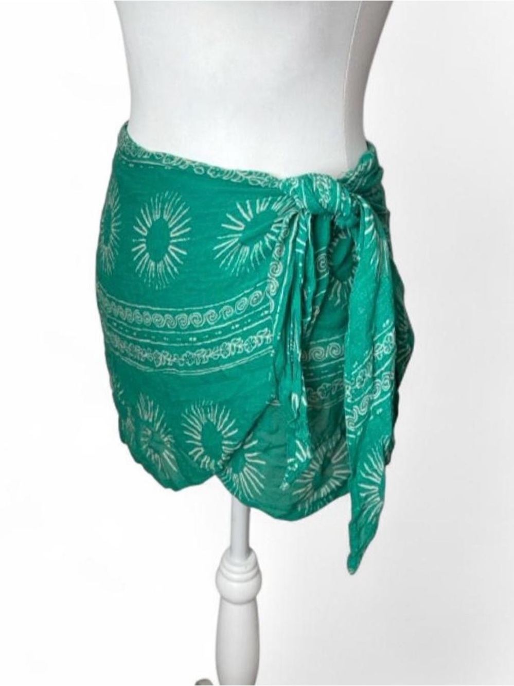 Green Cotton Wrap Skirt